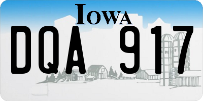 IA license plate DQA917