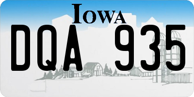 IA license plate DQA935