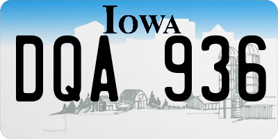 IA license plate DQA936