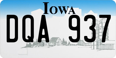 IA license plate DQA937