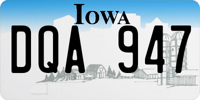 IA license plate DQA947