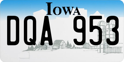 IA license plate DQA953