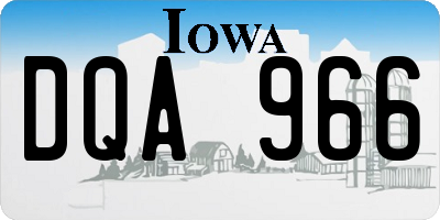 IA license plate DQA966