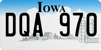 IA license plate DQA970