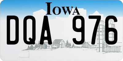 IA license plate DQA976