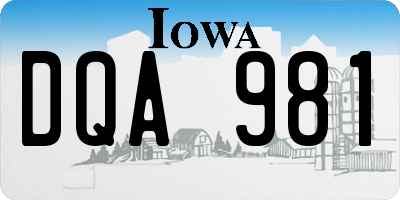 IA license plate DQA981