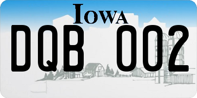 IA license plate DQB002