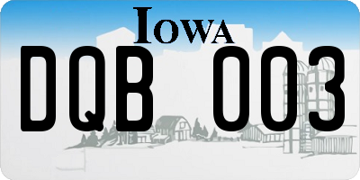 IA license plate DQB003
