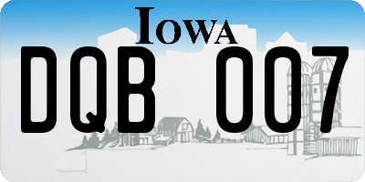 IA license plate DQB007