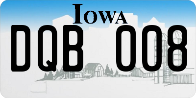 IA license plate DQB008