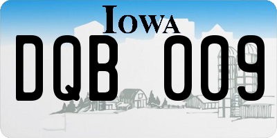 IA license plate DQB009