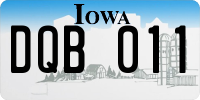 IA license plate DQB011