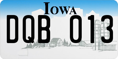IA license plate DQB013