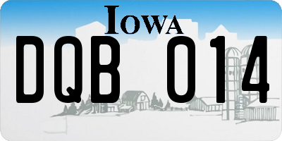 IA license plate DQB014