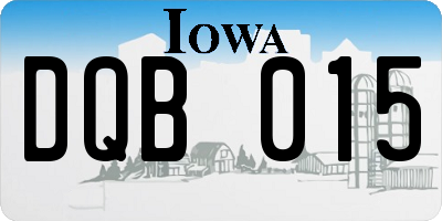 IA license plate DQB015