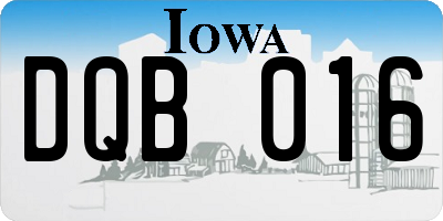 IA license plate DQB016