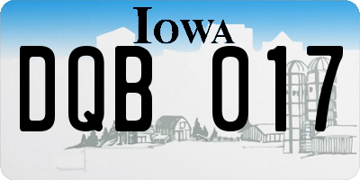 IA license plate DQB017
