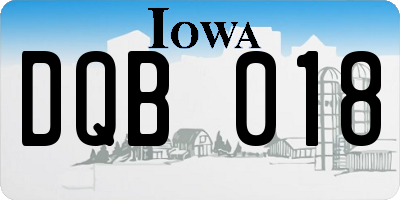 IA license plate DQB018