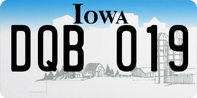 IA license plate DQB019