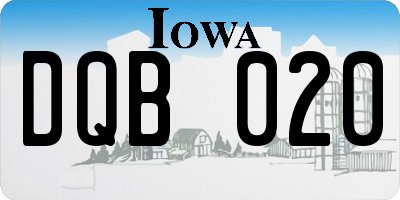 IA license plate DQB020