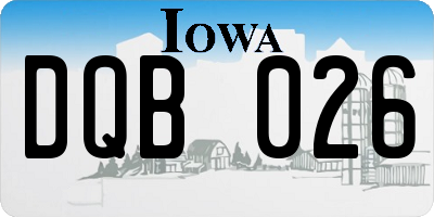 IA license plate DQB026