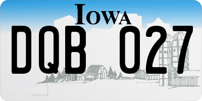IA license plate DQB027