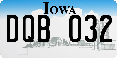 IA license plate DQB032