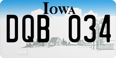IA license plate DQB034