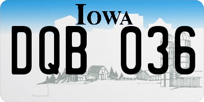 IA license plate DQB036