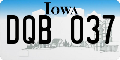 IA license plate DQB037