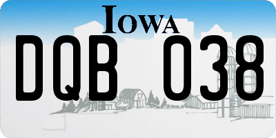 IA license plate DQB038