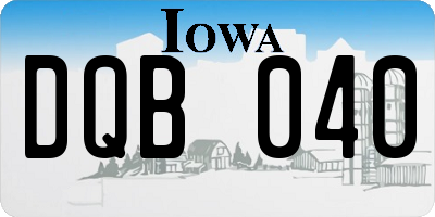IA license plate DQB040