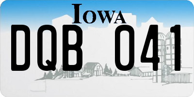IA license plate DQB041