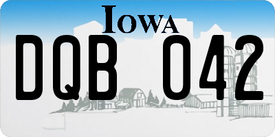 IA license plate DQB042