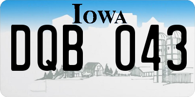 IA license plate DQB043