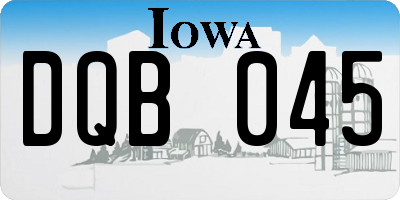 IA license plate DQB045