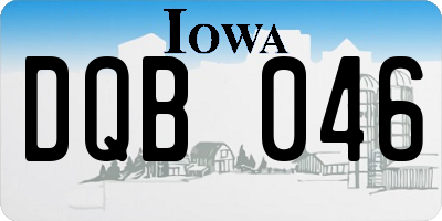 IA license plate DQB046