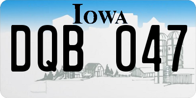 IA license plate DQB047