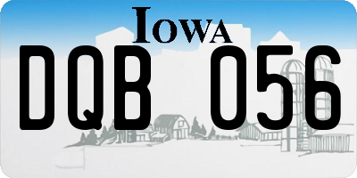 IA license plate DQB056
