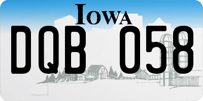 IA license plate DQB058