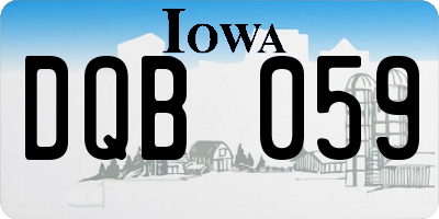 IA license plate DQB059