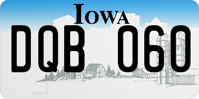 IA license plate DQB060