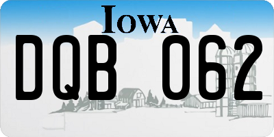 IA license plate DQB062