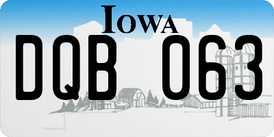 IA license plate DQB063