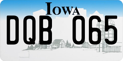 IA license plate DQB065