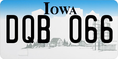 IA license plate DQB066