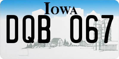 IA license plate DQB067