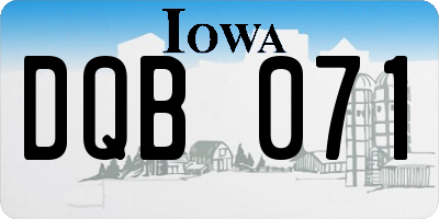 IA license plate DQB071