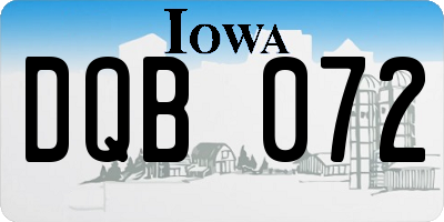 IA license plate DQB072