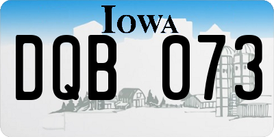 IA license plate DQB073